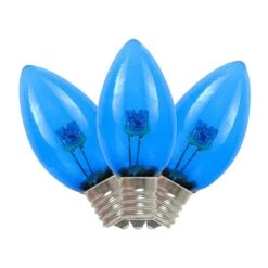 C7 - Blue - Glass LED Replacement Bulbs - 25 Pack -Christmas Lights Series 0011107 c7 blue glass led replacement bulbs 25 pack