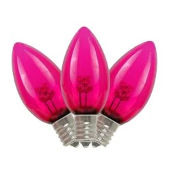 C7 - Pink - Glass LED Replacement Bulbs - 25 Pack 7 C7 - Pink - Glass LED Replacement Bulbs - 25 Pack -Christmas Lights Series 0011109 c7 pink glass led replacement bulbs 25 pack