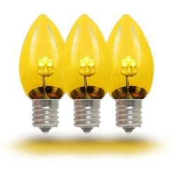C7 - Yellow - Glass LED Replacement Bulbs - 25 Pack 8 C7 - Yellow - Glass LED Replacement Bulbs - 25 Pack -Christmas Lights Series 0011112 c7 yellow glass led replacement bulbs 25 pack