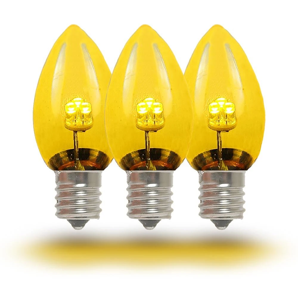C7 - Yellow - Glass LED Replacement Bulbs - 25 Pack 3 C7 - Yellow - Glass LED Replacement Bulbs - 25 Pack - Image 3
