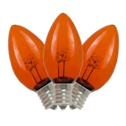 C7 - Orange/Amber - Glass LED Replacement Bulbs - 25 Pack -Christmas Lights Series 0011115 c7 orangeamber glass led replacement bulbs 25 pack