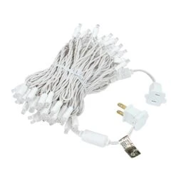 Commercial Grade Wide Angle 100 LED Pure White 34' Long White Wire -Christmas Lights Series 0012027 commercial grade wide angle 100 led pure white 34 long white wire