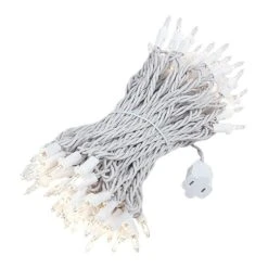 Clear Christmas Mini Lights 100 Light 50 Feet Long On White Wire -Christmas Lights Series 0012077 clear christmas mini lights 100 light 50 feet long on white wire