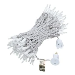 Clear Christmas Mini Lights 100 Light 50 Feet Long On White Wire -Christmas Lights Series 0012080 clear christmas mini lights 100 light 50 feet long on white wire