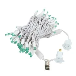 Commercial Grade Wide Angle 100 LED Green 34' Long White Wire -Christmas Lights Series 0012095 commercial grade wide angle 100 led green 34 long white wire