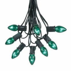 C7 25 Light String Set With Green Twinkle Bulbs On Black Wire 13 C7 25 Light String Set With Green Twinkle Bulbs On Black Wire -Christmas Lights Series 0012736 c7 25 light string set with green twinkle bulbs on black wire