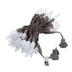 Warm White 70 LED C6 Strawberry Mini Lights Commercial Grade Brown Wire On Brown Wire -Christmas Lights Series 0013082 warm white 70 led c6 strawberry mini lights commercial grade brown wire on brown wire