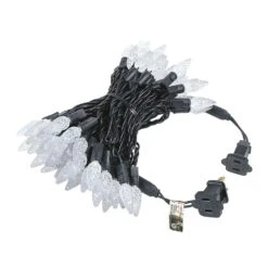 Warm White 70 LED C6 Strawberry Mini Lights Commercial Grade Black Wire -Christmas Lights Series 0013085 warm white 70 led c6 strawberry mini lights commercial grade black wire