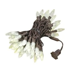 Warm White 70 LED C6 Strawberry Mini Lights Commercial Grade Brown Wire On Brown Wire -Christmas Lights Series 0013095 warm white 70 led c6 strawberry mini lights commercial grade brown wire on brown wire