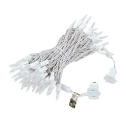 70 Light Traditional T5 Warm White LED Mini Lights White Wire -Christmas Lights Series 0013109 70 light traditional t5 warm white led mini lights white wire