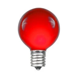 Red Satin G50 7 Watt Replacement Bulbs 25 Pack -Christmas Lights Series 0013337 red satin g50 7 watt replacement bulbs 25 pack