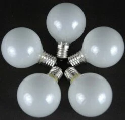 Frosted White G50 7 Watt Replacement Bulbs 25 Pack E12 Base -Christmas Lights Series 0013390 frosted white g50 7 watt replacement bulbs 25 pack e12 base