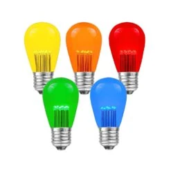 5 Pack Multi S14 LED Medium Base E26 Bulbs W/ 9 LEDs -Christmas Lights Series 0013549 5 pack multi s14 led medium base e26 bulbs w 9 leds