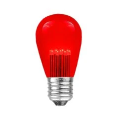 5 Pack Red S14 LED Medium Base E26 Bulbs W/ 9 LEDs 15 5 Pack Red S14 LED Medium Base E26 Bulbs W/ 9 LEDs -Christmas Lights Series 0013553 5 pack red s14 led medium base e26 bulbs w 9 leds