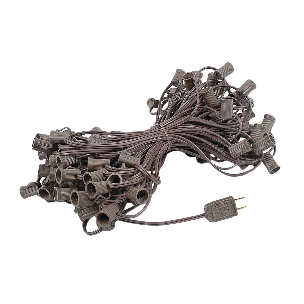 C7 100' String On Brown Wire, 100 Sockets 3 C7 100' String On Brown Wire, 100 Sockets - Image 3