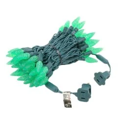 Green 70 LED C6 Strawberry Mini Lights Commercial Grade On Green Wire -Christmas Lights Series 0013958 green 70 led c6 strawberry mini lights commercial grade on green wire