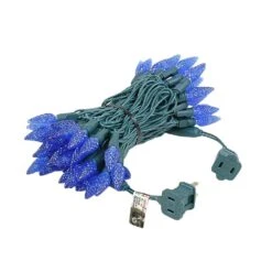 Christmas Lights Series -Christmas Lights Series 0014007 blue 70 led c6 strawberry mini lights commercial grade on green wire