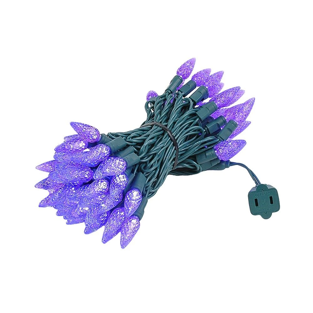 Purple 70 LED C6 Strawberry Mini Lights Commercial Grade On Green Wire 4 Purple 70 LED C6 Strawberry Mini Lights Commercial Grade On Green Wire - Image 4