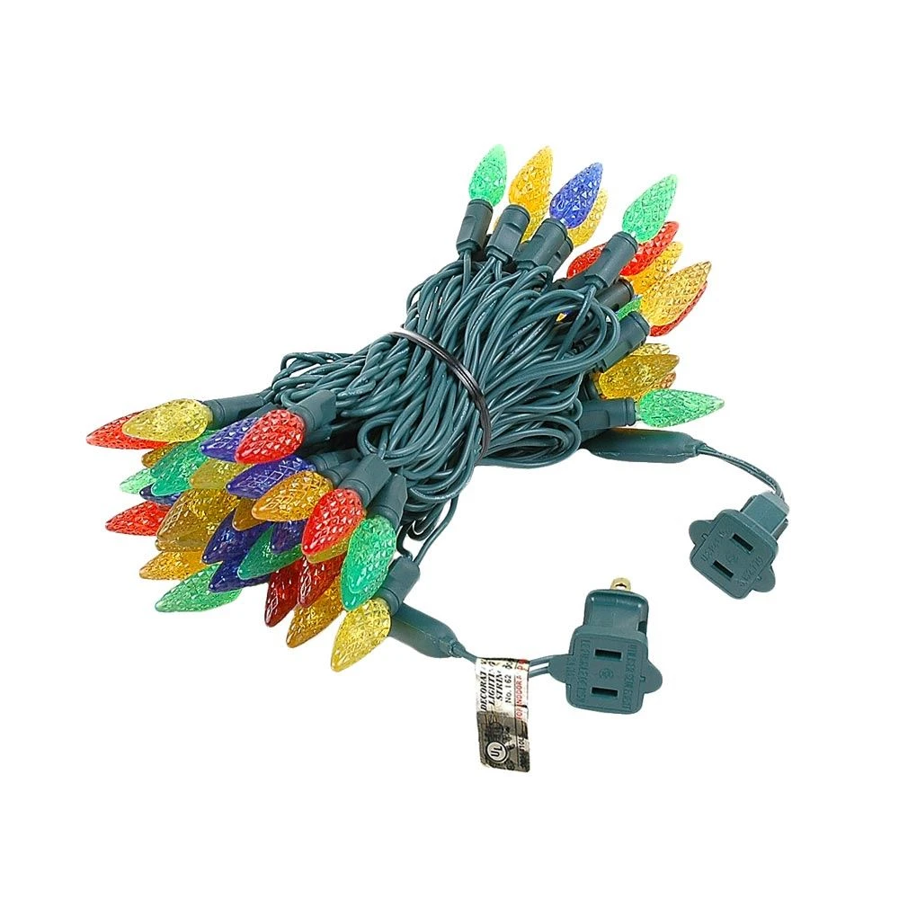 Multi 70 LED C6 Strawberry Mini Lights Commercial Grade On Green Wire 2 Multi 70 LED C6 Strawberry Mini Lights Commercial Grade On Green Wire - Image 2