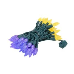 Yellow And Purple 70 LED C6 Strawberry Mini Lights Commercial Grade Green Wire -Christmas Lights Series 0014029 yellow and purple 70 led c6 strawberry mini lights commercial grade green wire