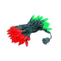 Red And Green 70 LED C6 Strawberry Mini Lights Commercial Grade Green Wire -Christmas Lights Series 0014031 red and green 70 led c6 strawberry mini lights commercial grade green wire