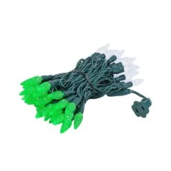 Green And White 70 LED C6 Strawberry Mini Lights Commercial Grade Green Wire -Christmas Lights Series 0014157 green and white 70 led c6 strawberry mini lights commercial grade green wire