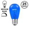 25 Pack Of Transparent Blue S14 11 Watt Bulbs Medium Base E26