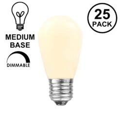 25 Pack Of Ceramic White S14 11 Watt Bulbs Meduim Base E26