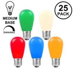 25 Pack Of Ceramic Assorted S14 11 Watt Bulbs Meduim Base E26