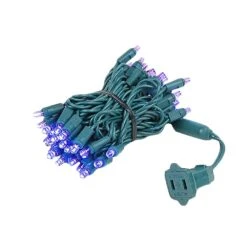 50 LED Purple LED Christmas Lights 11' Long On Green Wire -Christmas Lights Series 0014212 50 led purple led christmas lights 11 long on green wire