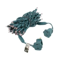 50 LED Pink LED Christmas Lights 11' Long On Green Wire -Christmas Lights Series 0014215 50 led pink led christmas lights 11 long on green wire