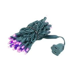 50 LED Pink LED Christmas Lights 11' Long On Green Wire -Christmas Lights Series 0014217 50 led pink led christmas lights 11 long on green wire