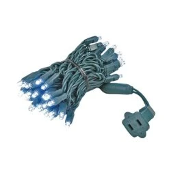 50 LED Pure White LED Christmas Lights 11' Long On Green Wire -Christmas Lights Series 0014230 50 led pure white led christmas lights 11 long on green wire