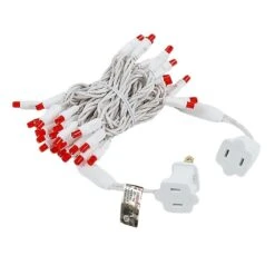50 LED Red LED Christmas Lights 11' Long On White Wire -Christmas Lights Series 0014236 50 led red led christmas lights 11 long on white wire