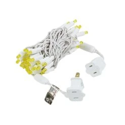 50 LED Yellow LED Christmas Lights 11' Long On White Wire -Christmas Lights Series 0014271 50 led yellow led christmas lights 11 long on white wire