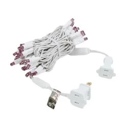 50 LED Purple LED Christmas Lights 11' Long On White Wire -Christmas Lights Series 0014275 50 led purple led christmas lights 11 long on white wire