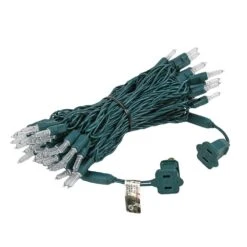 70 Light Traditional T5 Warm White LED Mini Lights Green Wire -Christmas Lights Series 0014379 70 light traditional t5 warm white led mini lights green wire