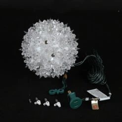 50 Light 6" Clear Twinkling Starlight Spheres -Christmas Lights Series 0014558 50 light 6 clear twinkling starlight spheres