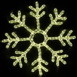 24" Fancy Warm White LED Snowflake -Christmas Lights Series 0014595 24 fancy warm white led snowflake