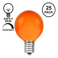 Amber Satin G50 7 Watt Replacement Bulbs 25 Pack