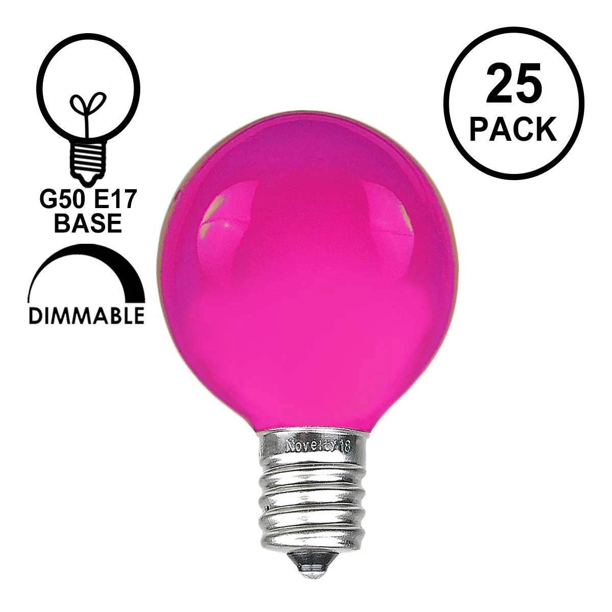 Purple Satin G50 7 Watt Replacement Bulbs 25 Pack 1 Purple Satin G50 7 Watt Replacement Bulbs 25 Pack