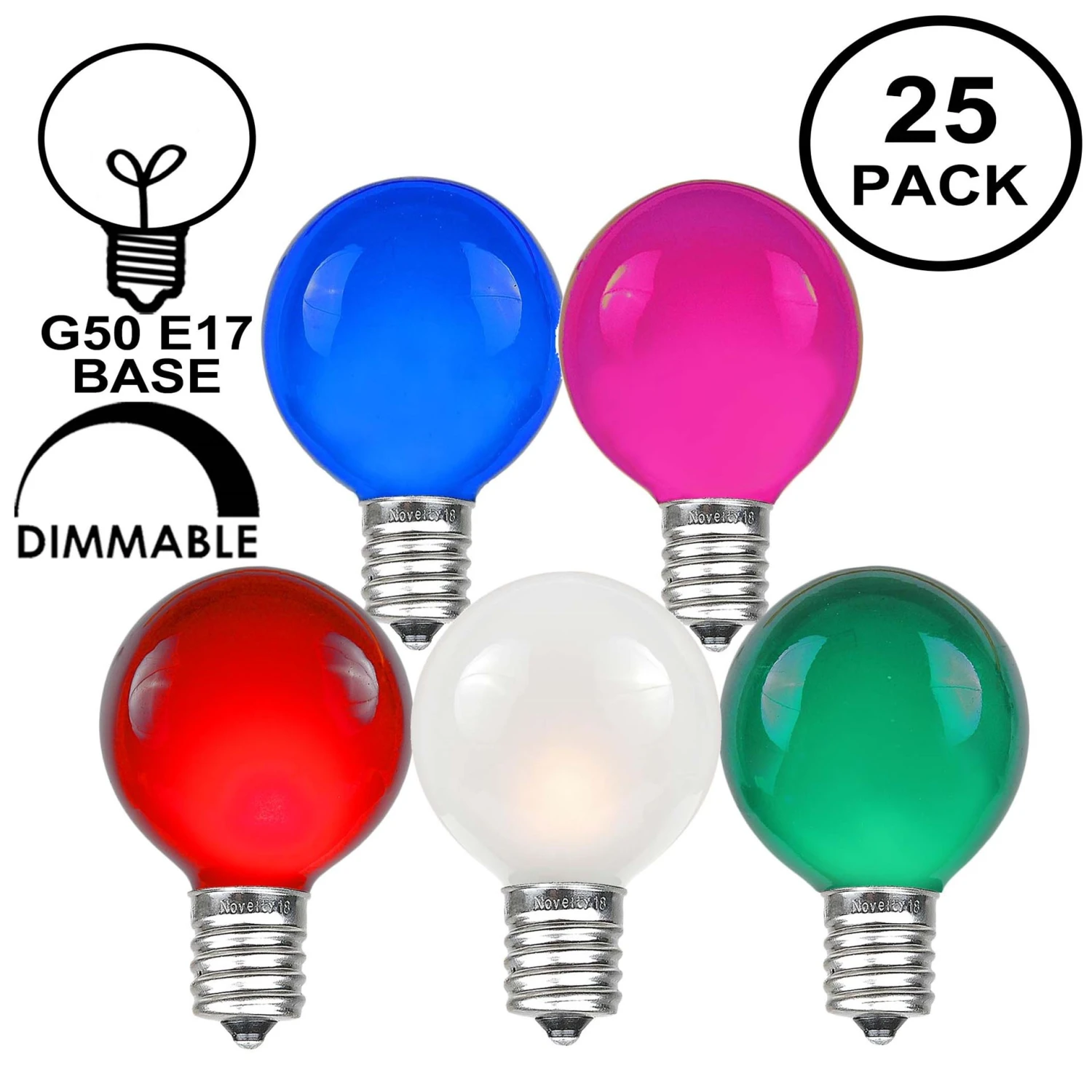 Assorted Satin G50 7 Watt Replacement Bulbs 25 Pack 1 Assorted Satin G50 7 Watt Replacement Bulbs 25 Pack