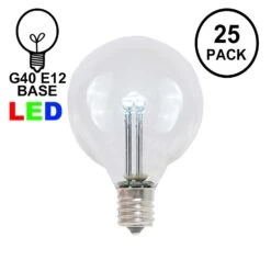 Pure White - G40 - Glass LED Replacement Bulbs - 25 Pack