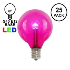 Pink - G40 - Glass LED Replacement Bulbs - 25 Pack