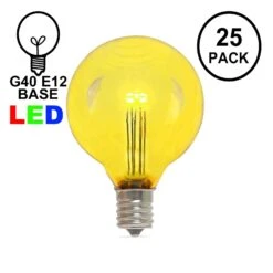 Yellow - G40 - Glass LED Replacement Bulbs - 25 Pack