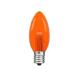 Amber (Orange) Smooth Glass C9 LED Bulbs - 25k 12 Amber (Orange) Smooth Glass C9 LED Bulbs - 25k -Christmas Lights Series 0014854 amber orange smooth glass c9 led bulbs 25k