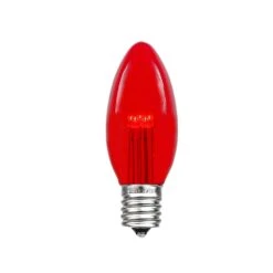 Red Smooth Glass C9 LED Bulbs - 25k -Christmas Lights Series 0014855 red smooth glass c9 led bulbs 25k