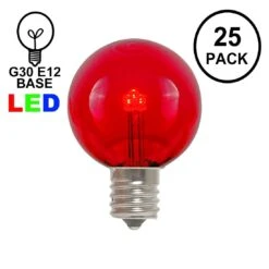 Red - G30 Glass LED Replacement Bulbs - 25 Pack