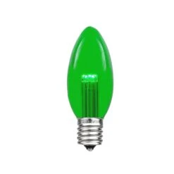 Green Smooth Glass C9 LED Bulbs - 25pk -Christmas Lights Series 0014862 green smooth glass c9 led bulbs 25pk