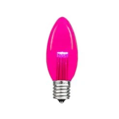 Pink Smooth Glass C9 LED Bulbs - 25pk -Christmas Lights Series 0014868 pink smooth glass c9 led bulbs 25pk